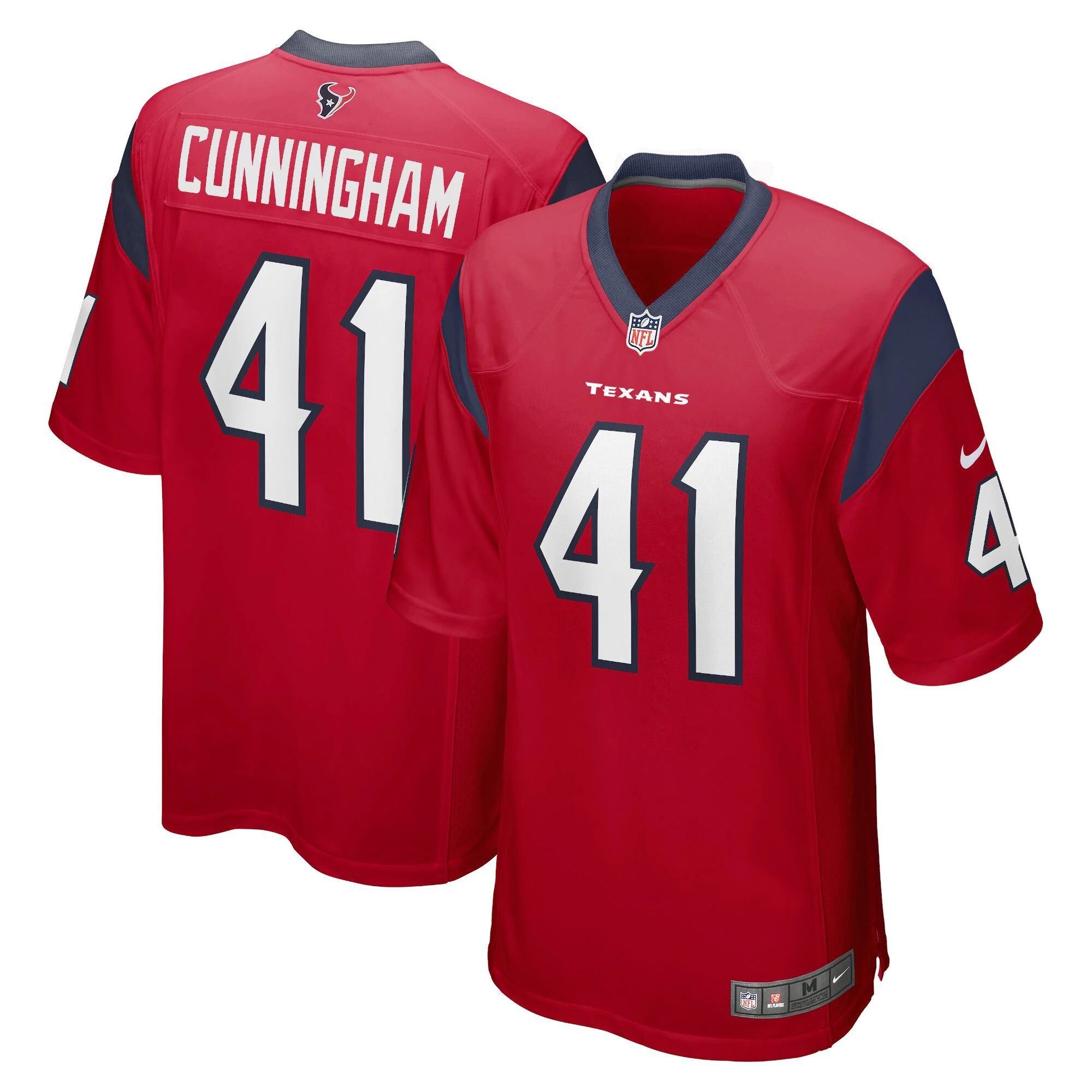 Men Houston Texans #41 Zach Cunningham Nike Red Game NFL Jersey->houston texans->NFL Jersey